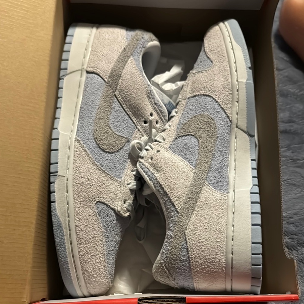 Nike Gray and White Sneakers with Suede Finish